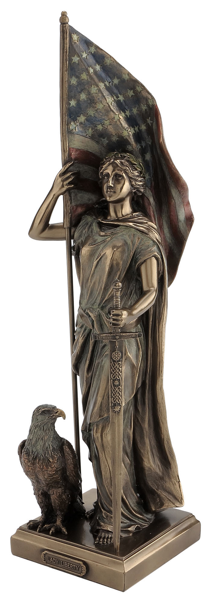 LADY LIBERTY HOLDING AMERICAN FLAG
