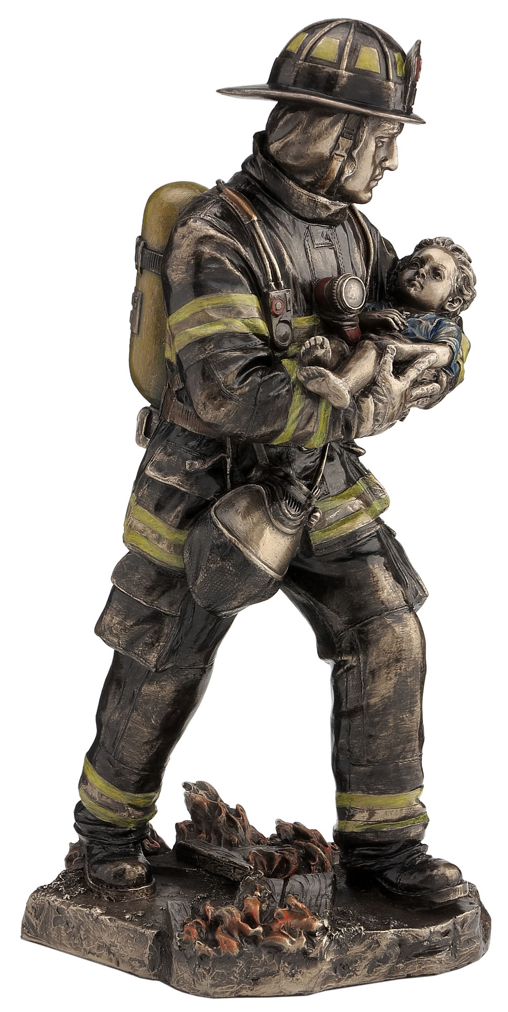 FIREMAN CARRYING A CHILD