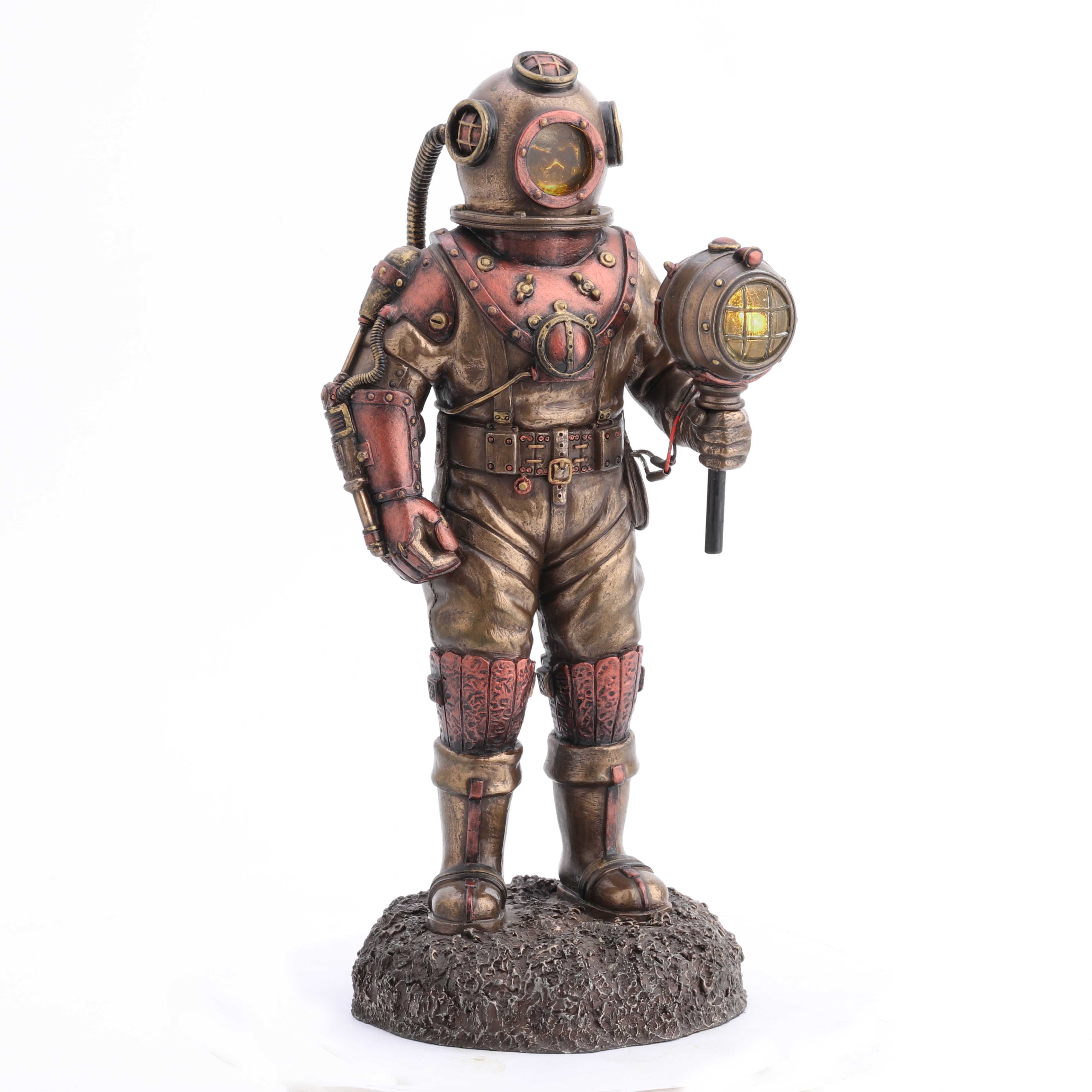 STEAMPUNK SKELETON IN DIVING BELL WITH LIGHT