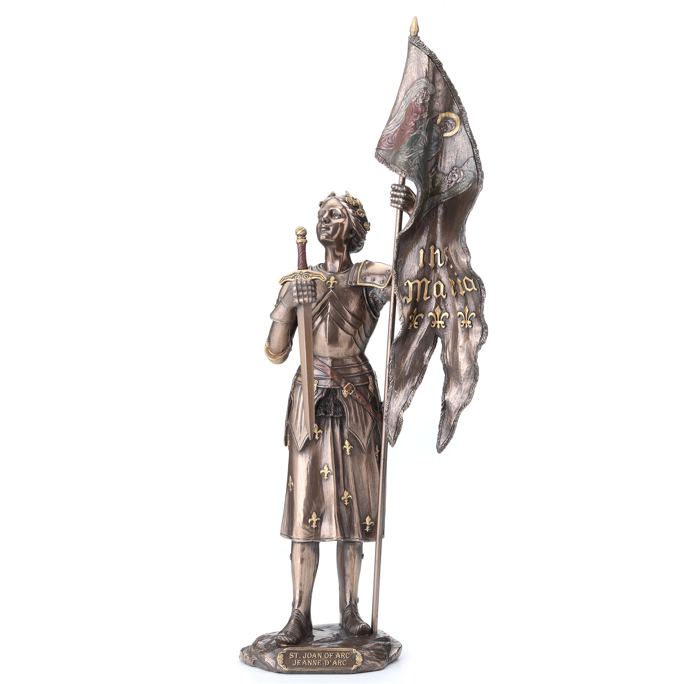 JOAN OF ARC STANDING WITH SWORD AND FLAG