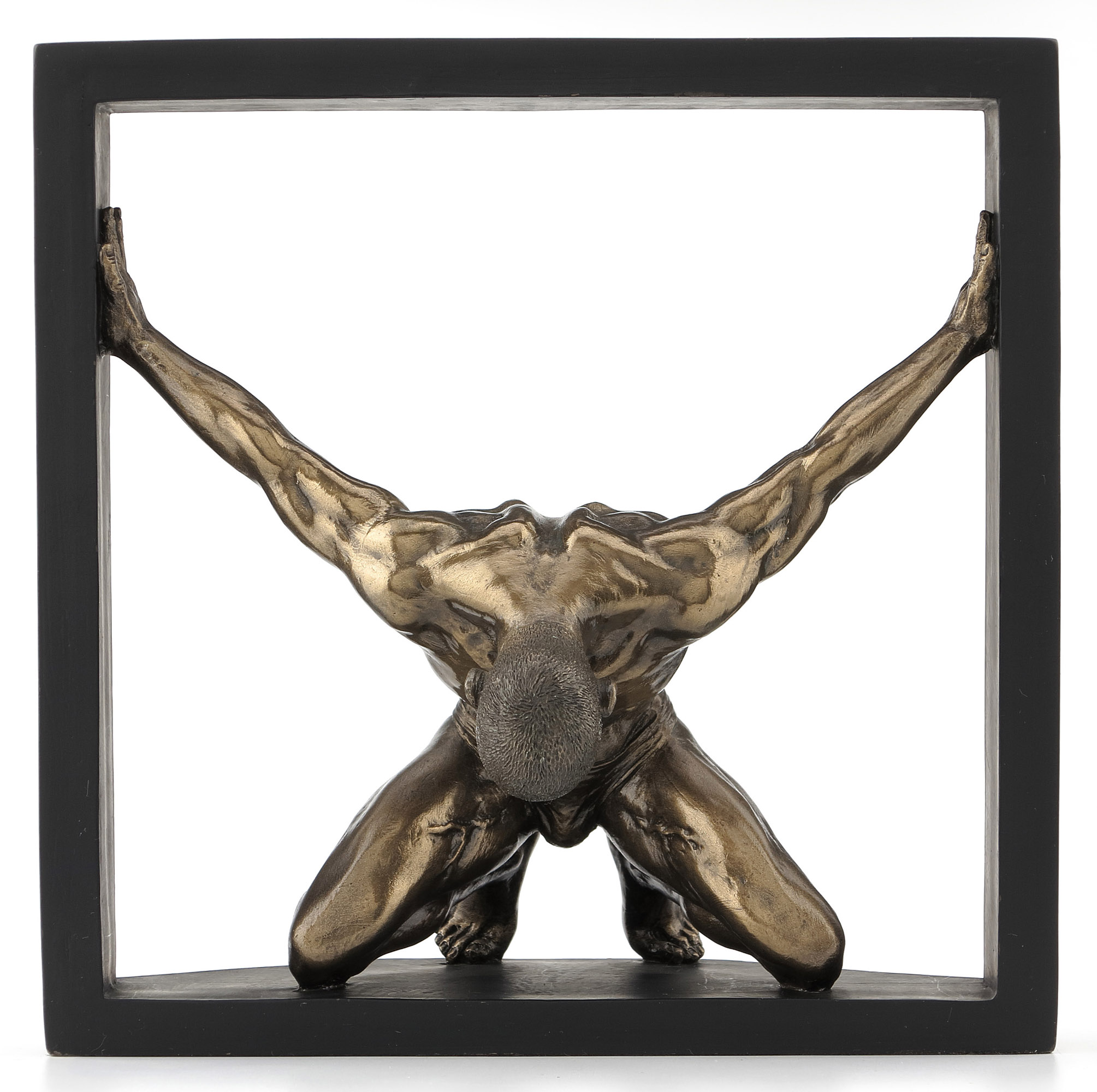 NUDE MALE - KNEELING IN SQUARE FRAME