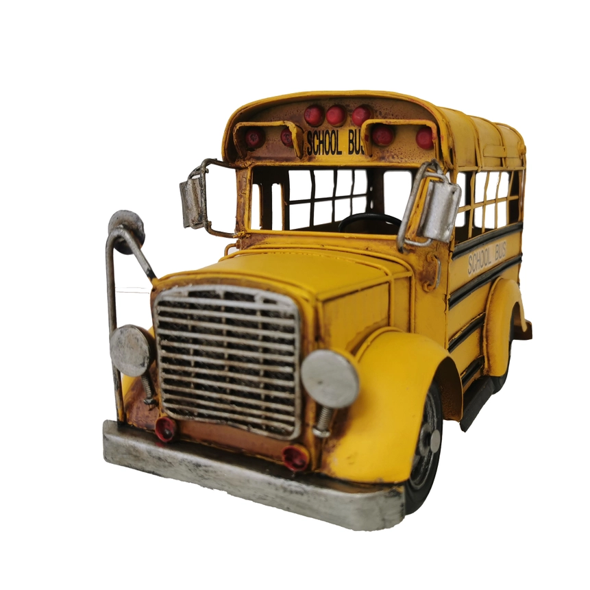 Metal Model School Bus Decor