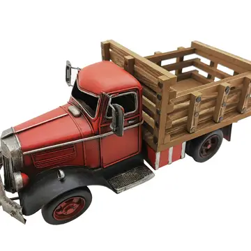 Red Vintage Farm Truck Metal Model