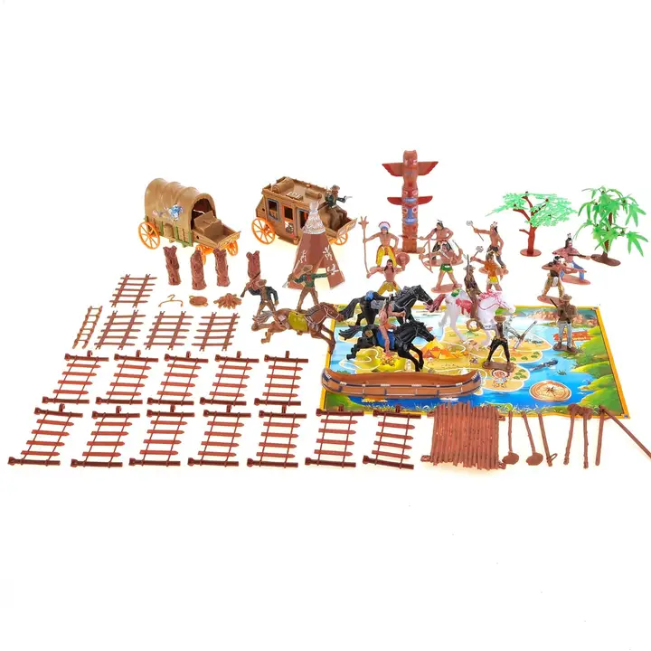 Cowboys & Indians Figures Play Set 55 Pieces