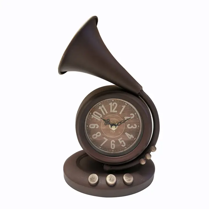 Vintage Trumpet Table Clock