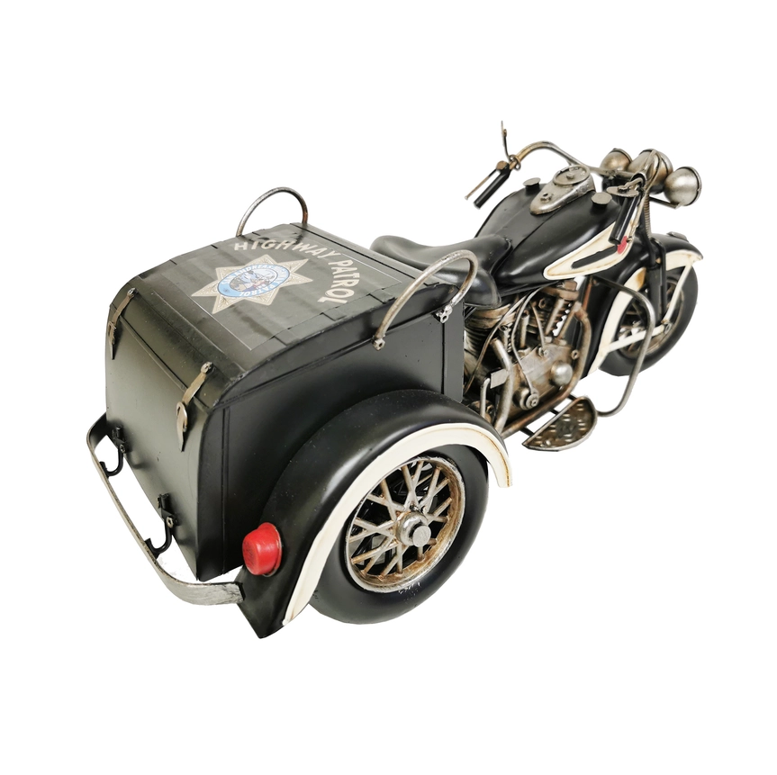 Police Three-Wheeled Motorcycle Metal Model