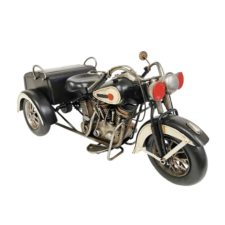 Police Three-Wheeled Motorcycle Metal Model