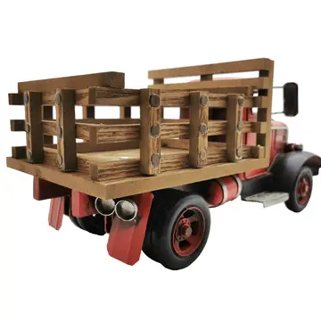 Red Vintage Farm Truck Metal Model