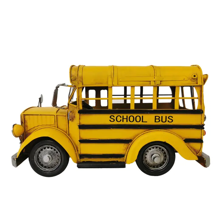Metal Model School Bus Decor