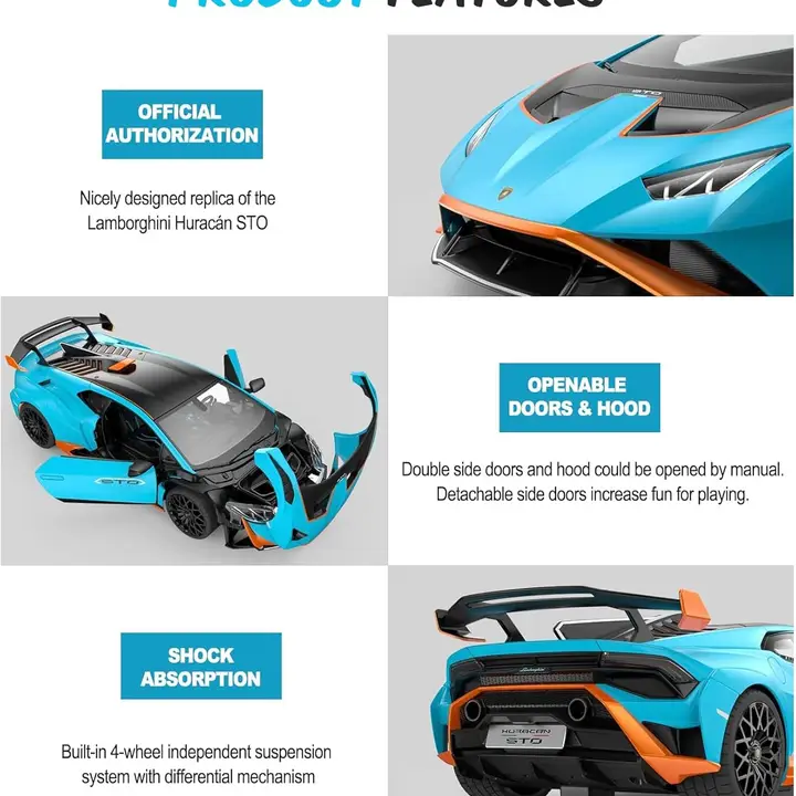 1:14 Lamborghini Huracan Sto Model 2.4Ghz Rc Car Blue