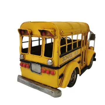 Metal Model School Bus Decor