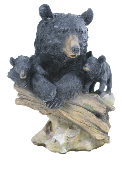 Bear & Cubs on a Stump