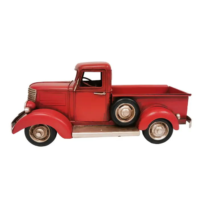 Red Vintage Pickup Truck Metal Model