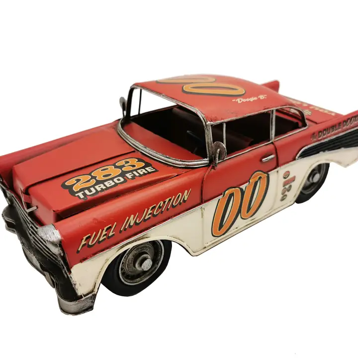 Red Classic Rally Car Metal Model