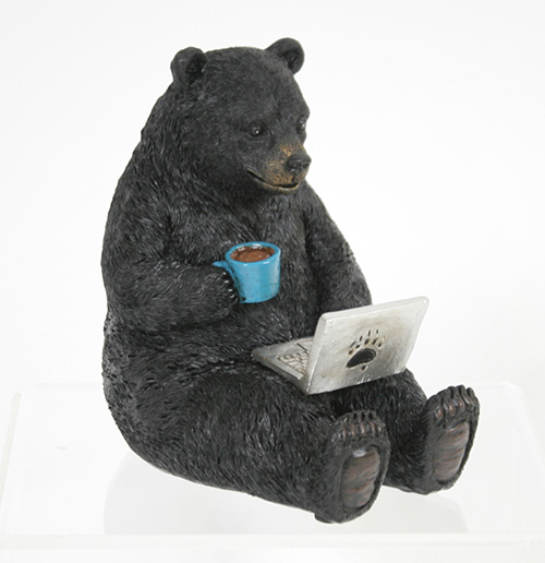 Computer Bear with Coffee