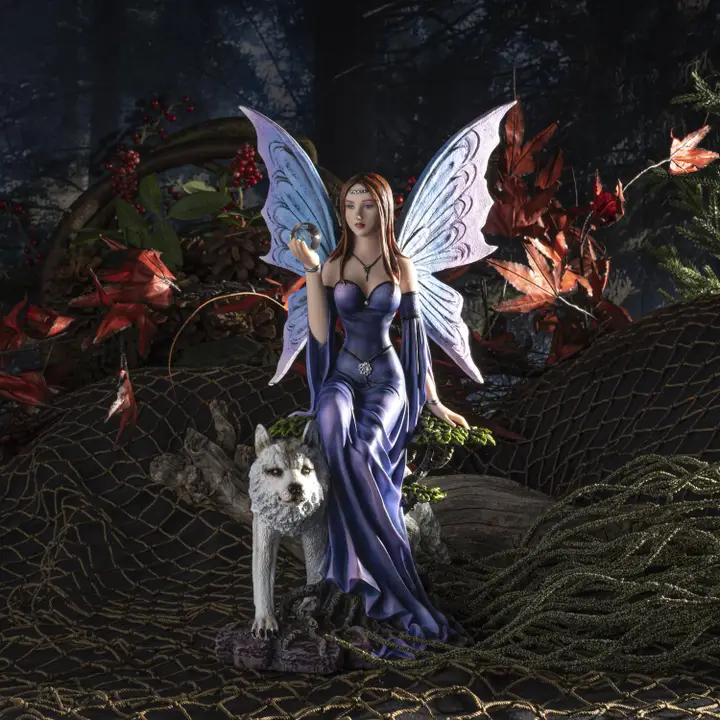 Purple Fairy with Wolf