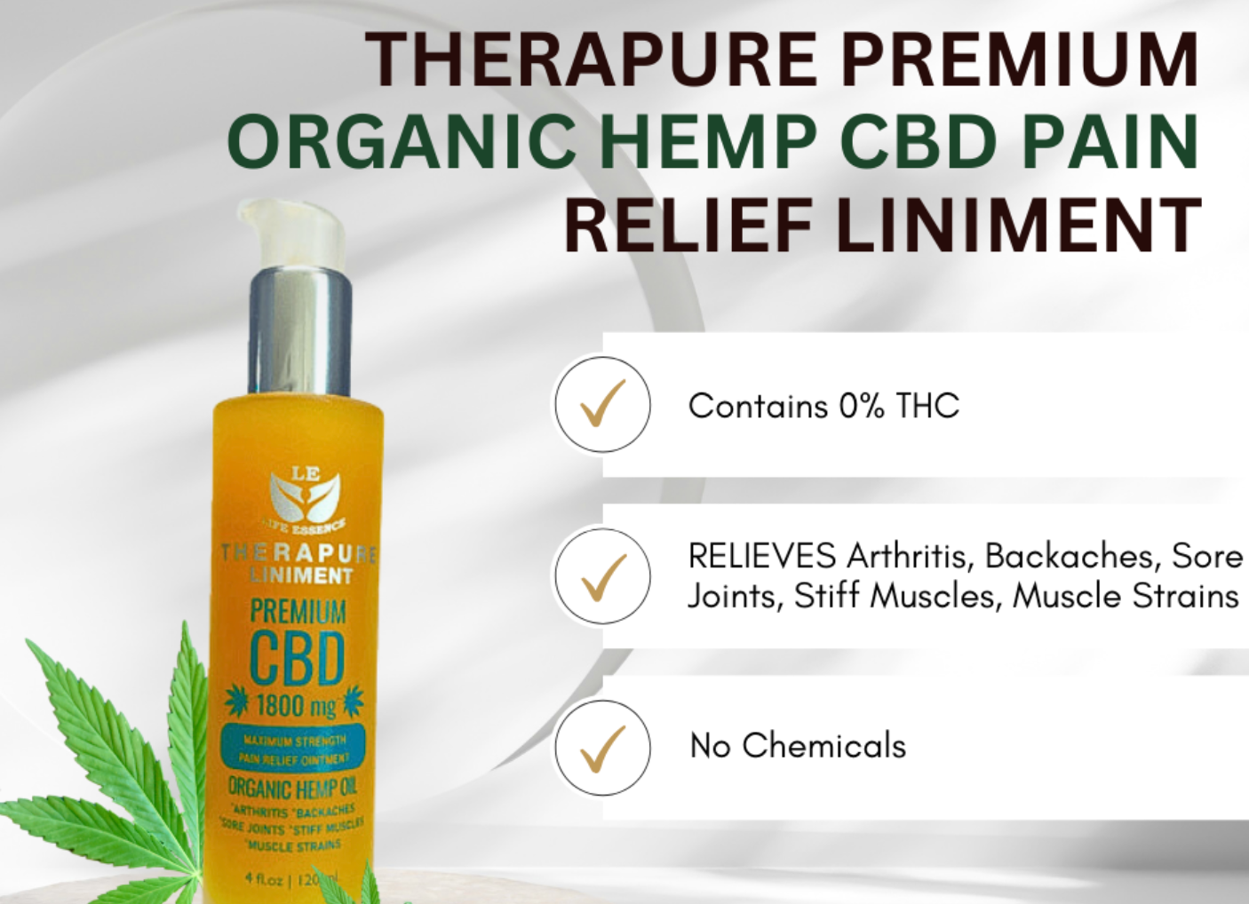 THERAPURE PREMIUM ORGANIC HEMP CBD PAIN RELIEF LINIMENT