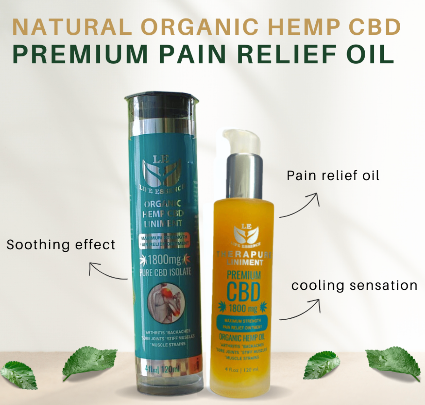 THERAPURE PREMIUM ORGANIC HEMP CBD PAIN RELIEF LINIMENT