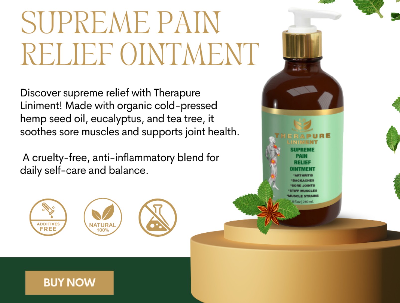 Organic Hemp Seed Oil For Pain – Supreme Pain Relief Ointment - 8oz