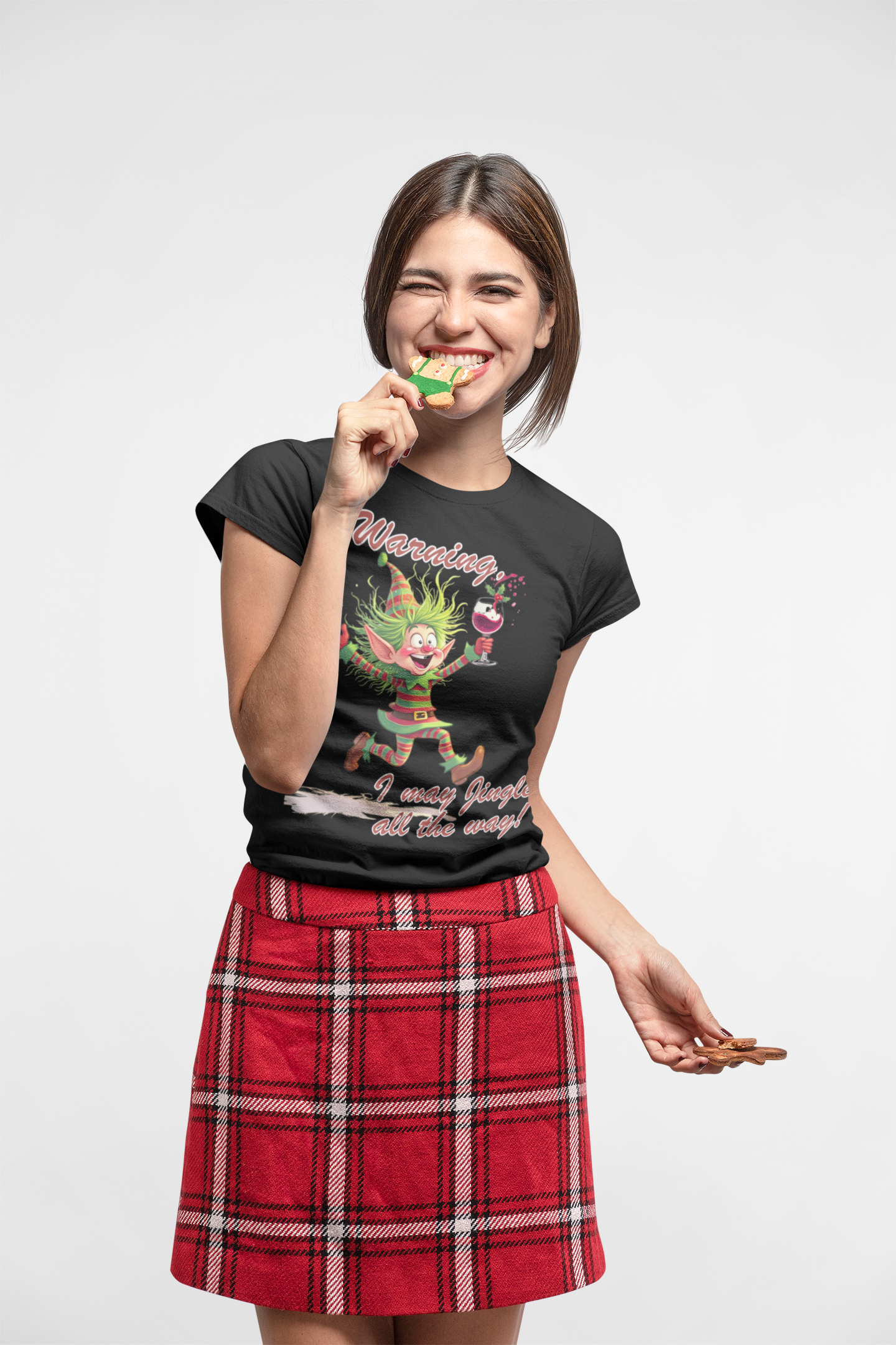 Warning I May Jingle All The Way Elf T-shirt graphic