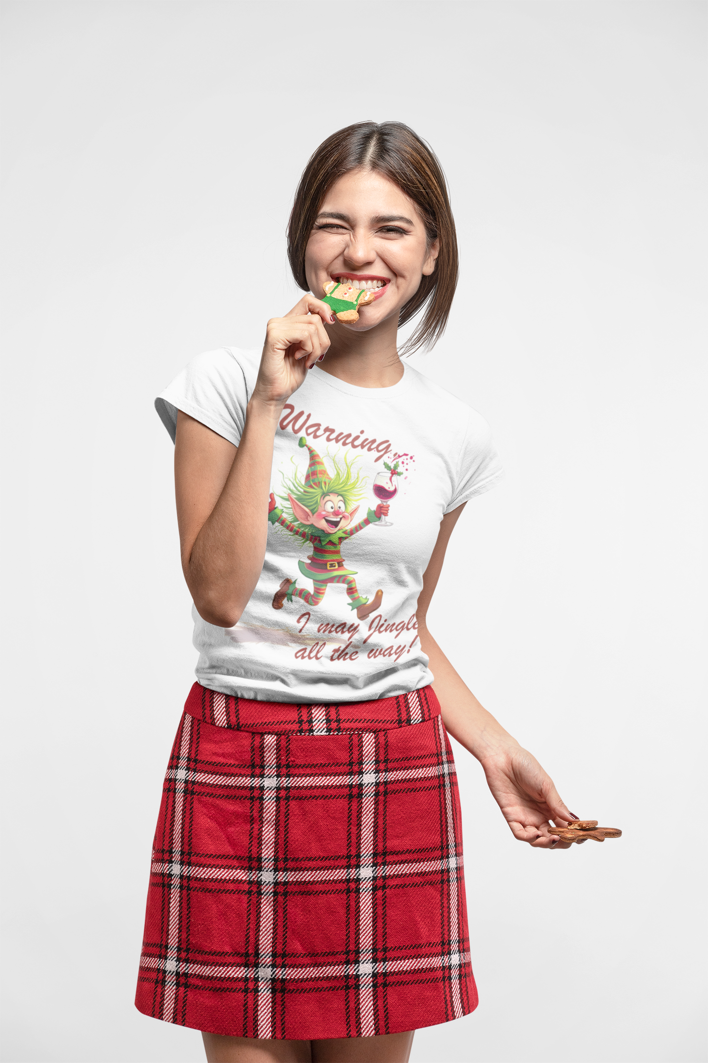 Warning I May Jingle All The Way Elf T-shirt graphic