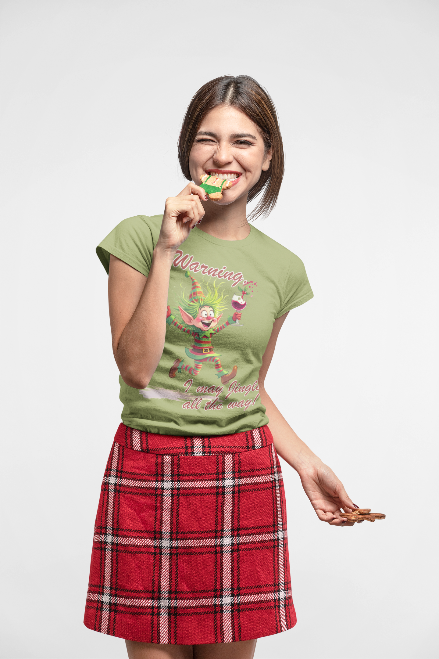 Warning I May Jingle All The Way Elf T-shirt graphic