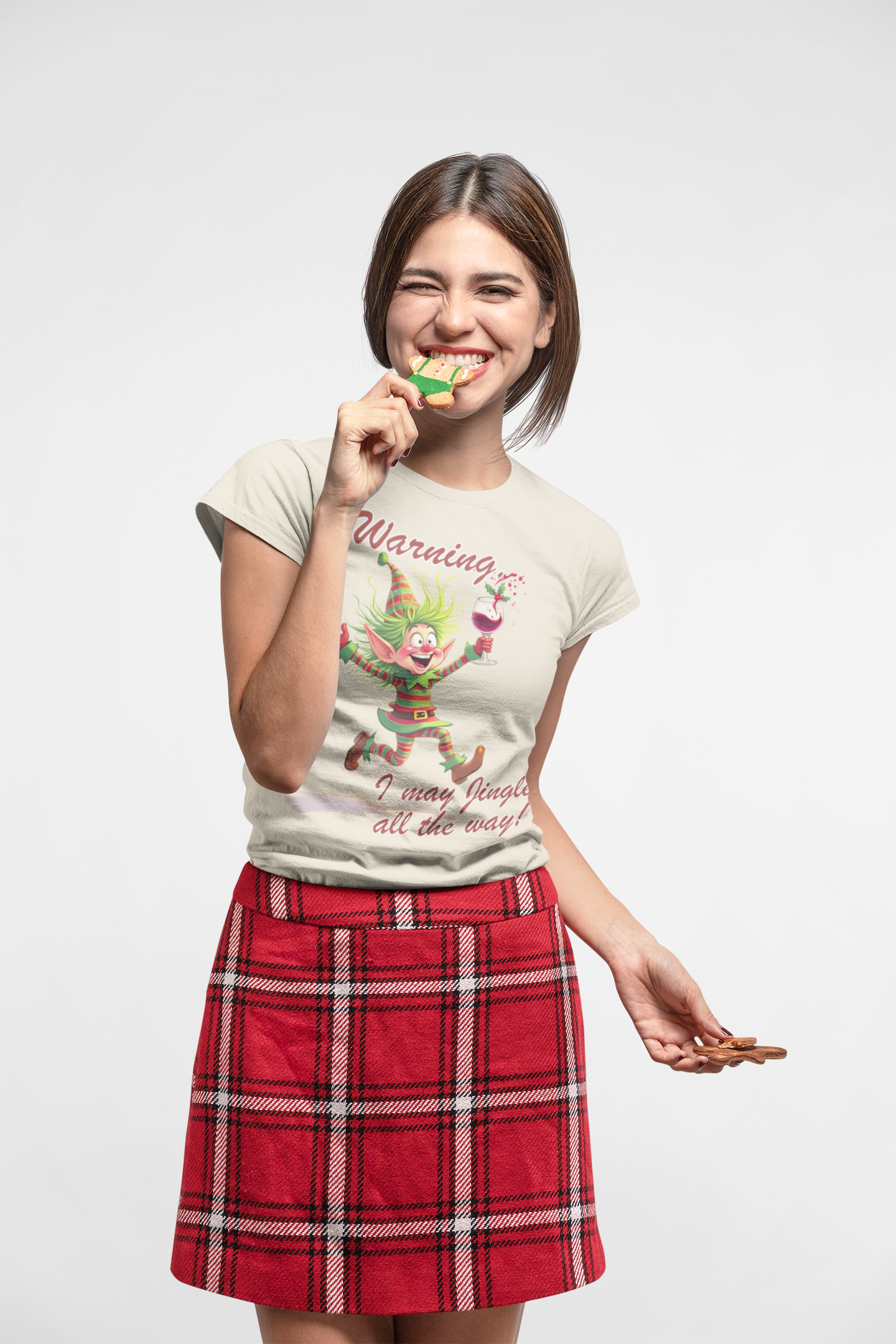 Warning I May Jingle All The Way Elf T-shirt graphic