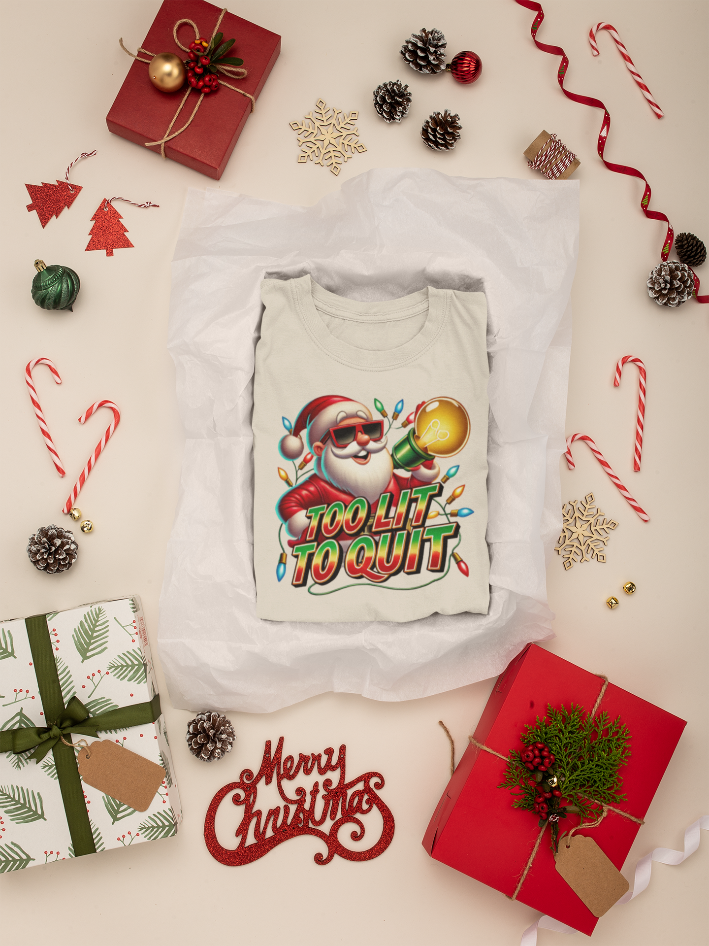Santa 'Too Lit To Quit' T-Shirt
