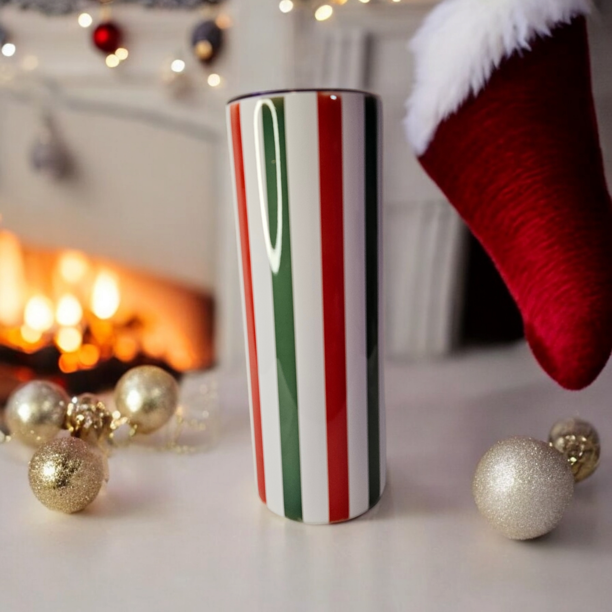 Christmas-Themed Stainless Steel Tumbler