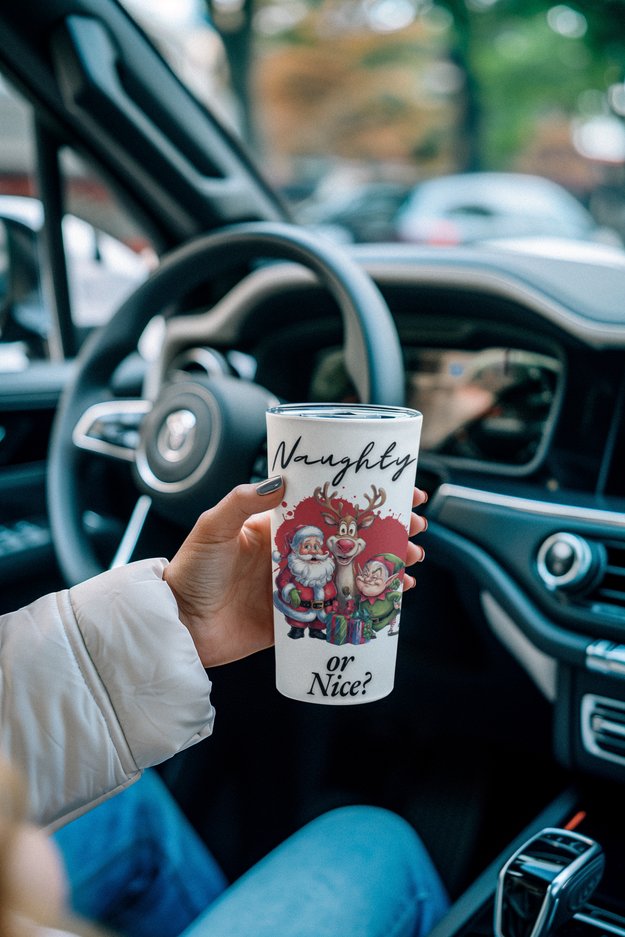 Christmas-Themed Stainless Steel Tumbler