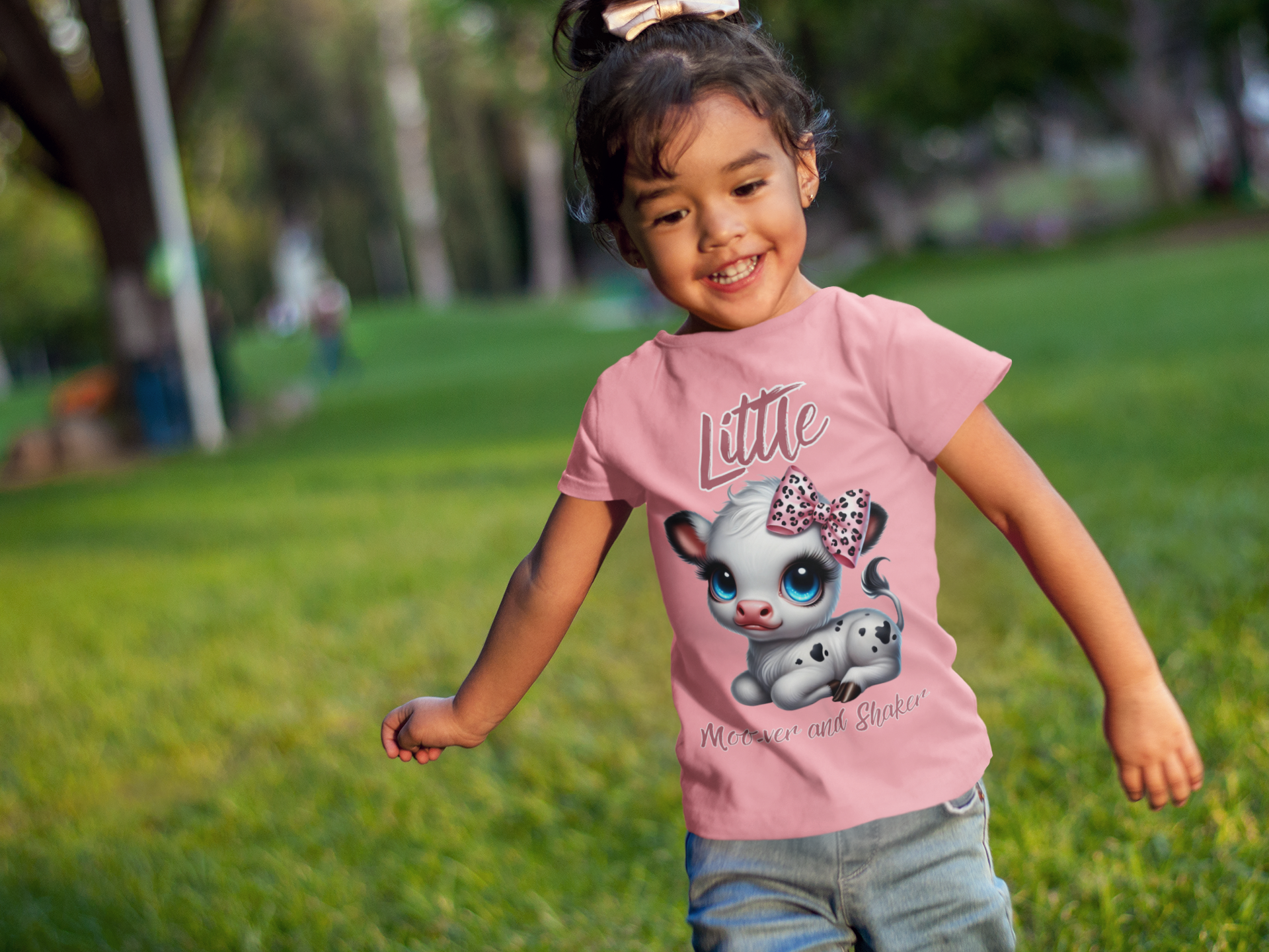 Pink 'Little Moo Cow' Little Moo-ver and Shaker T-Shirt