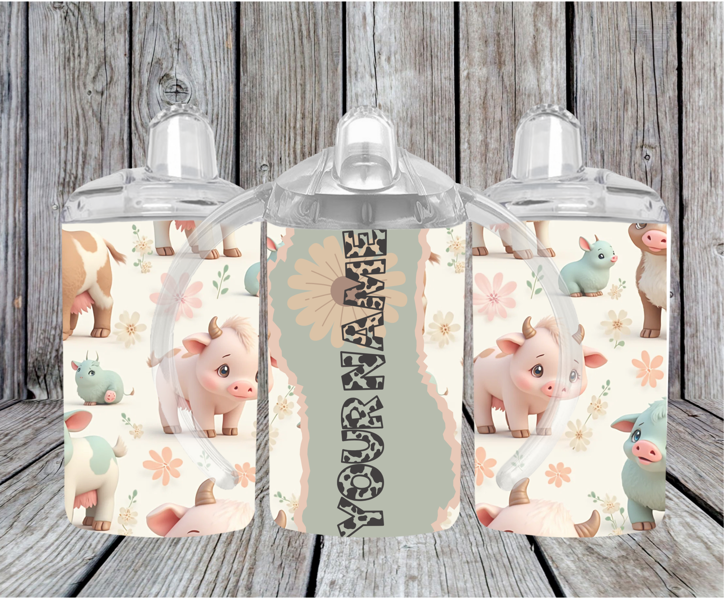 Personalized Farm Animal Sippy Tumbler