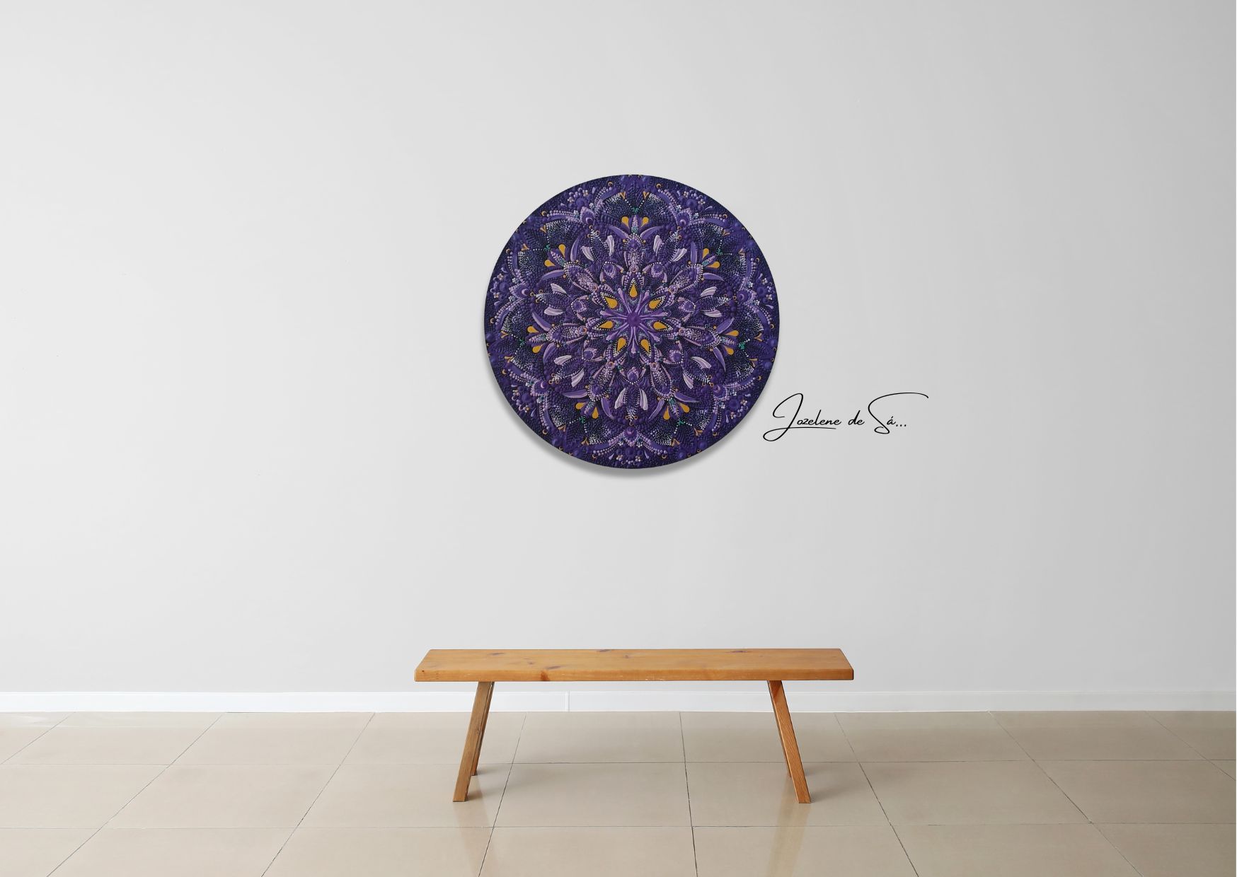 Mandala em Pontilhismo - Elevação e Prosperidade | 34,5cm | Pintura Acrílica Única