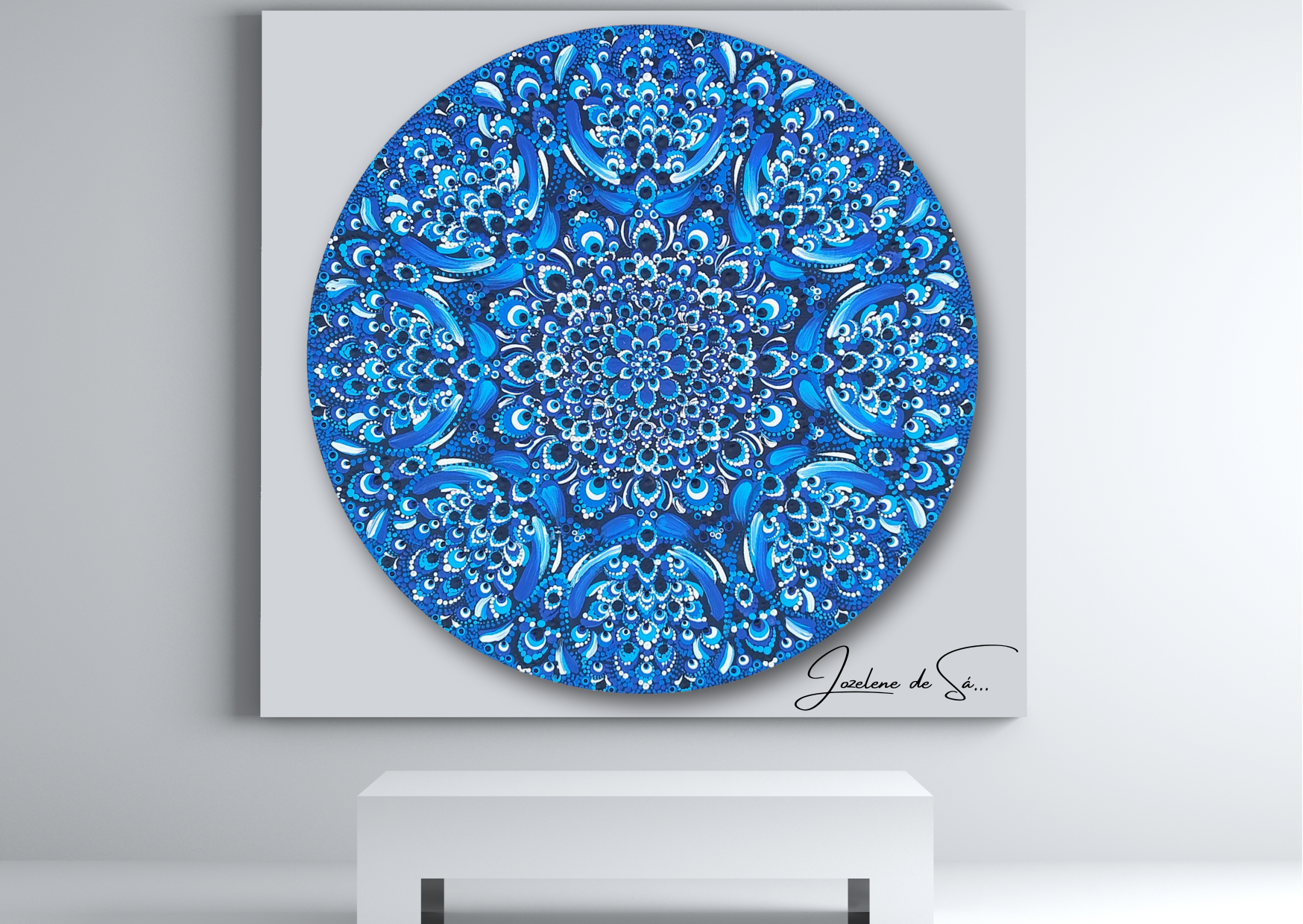 Mandala em Pontilhismo – Olho Grego – 40cm