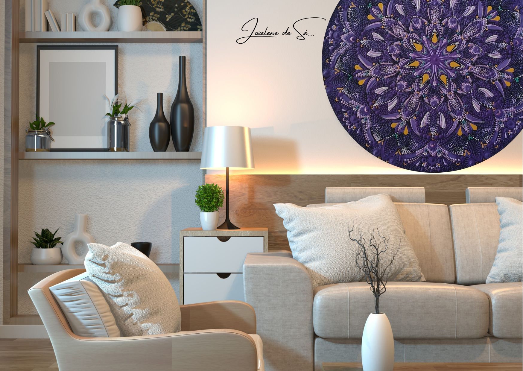 Mandala em Pontilhismo - Elevação e Prosperidade | 34,5cm | Pintura Acrílica Única