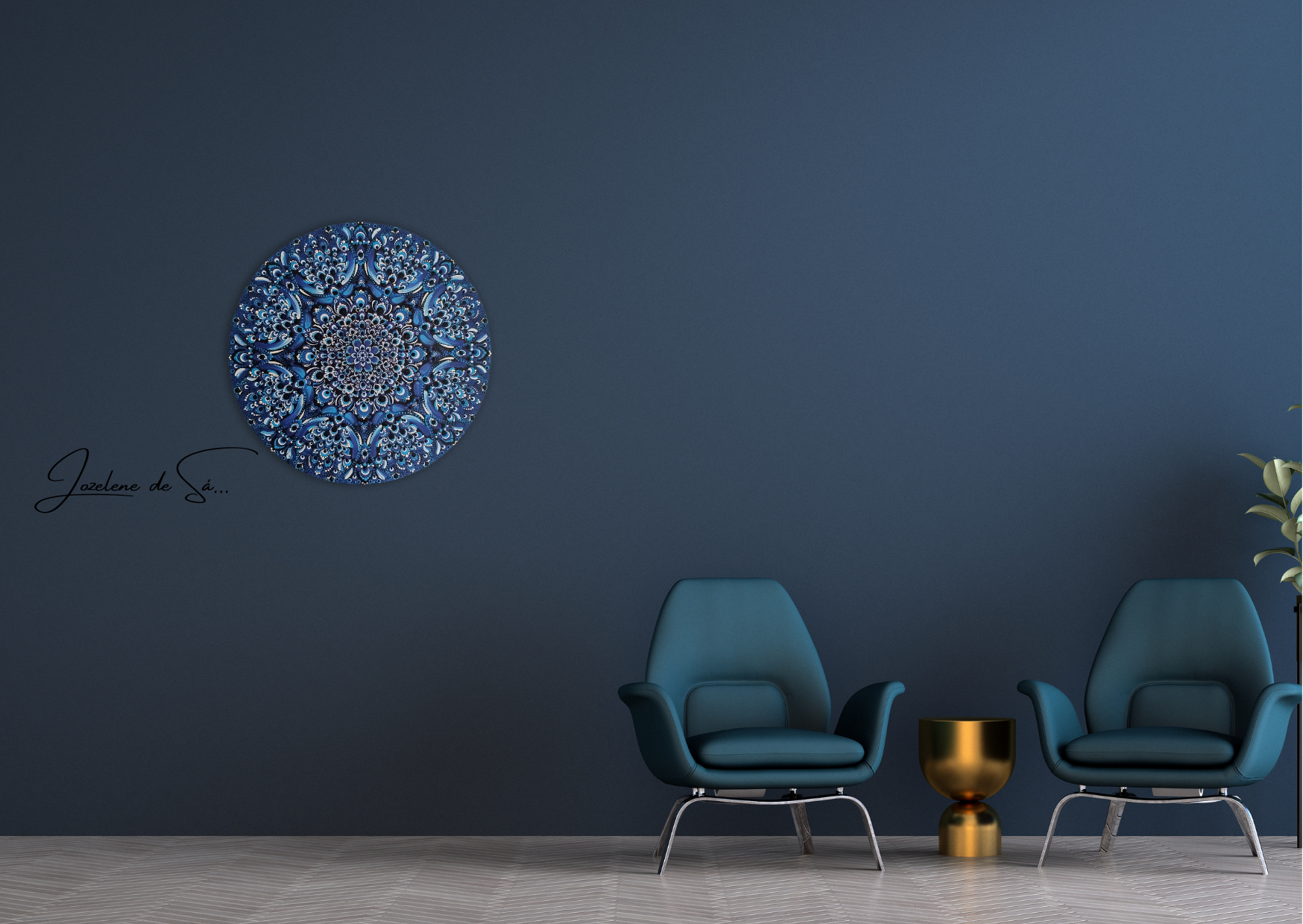 Mandala em Pontilhismo – Olho Grego – 40cm 