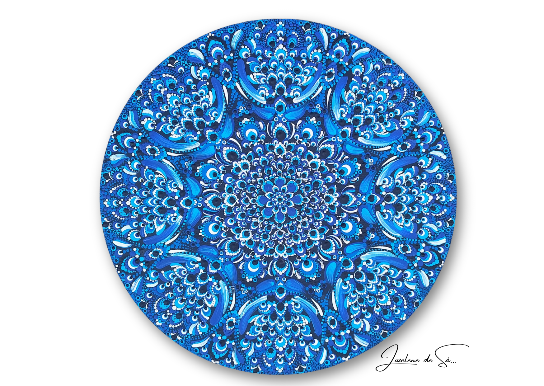 Mandala em Pontilhismo – Olho Grego – 40cm 