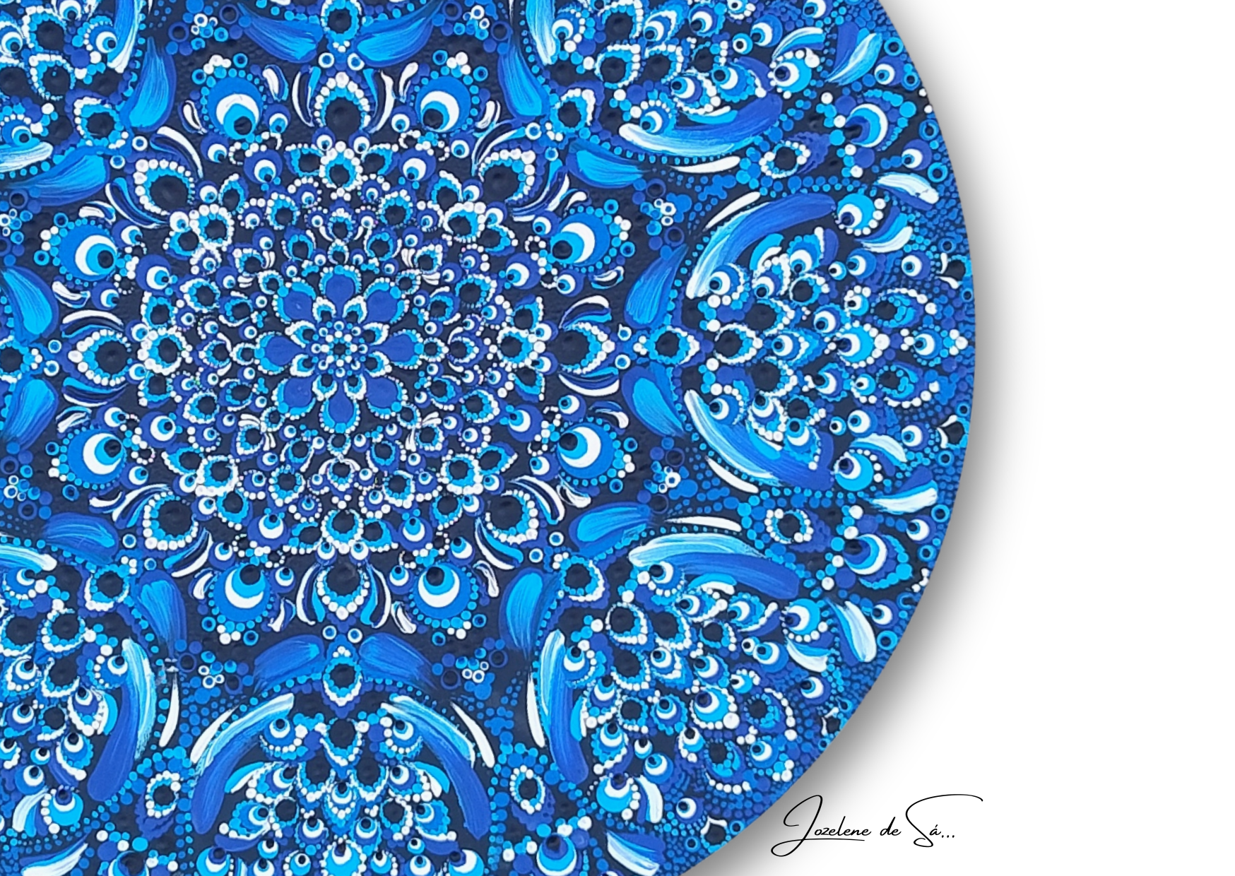 Mandala em Pontilhismo – Olho Grego – 40cm 
