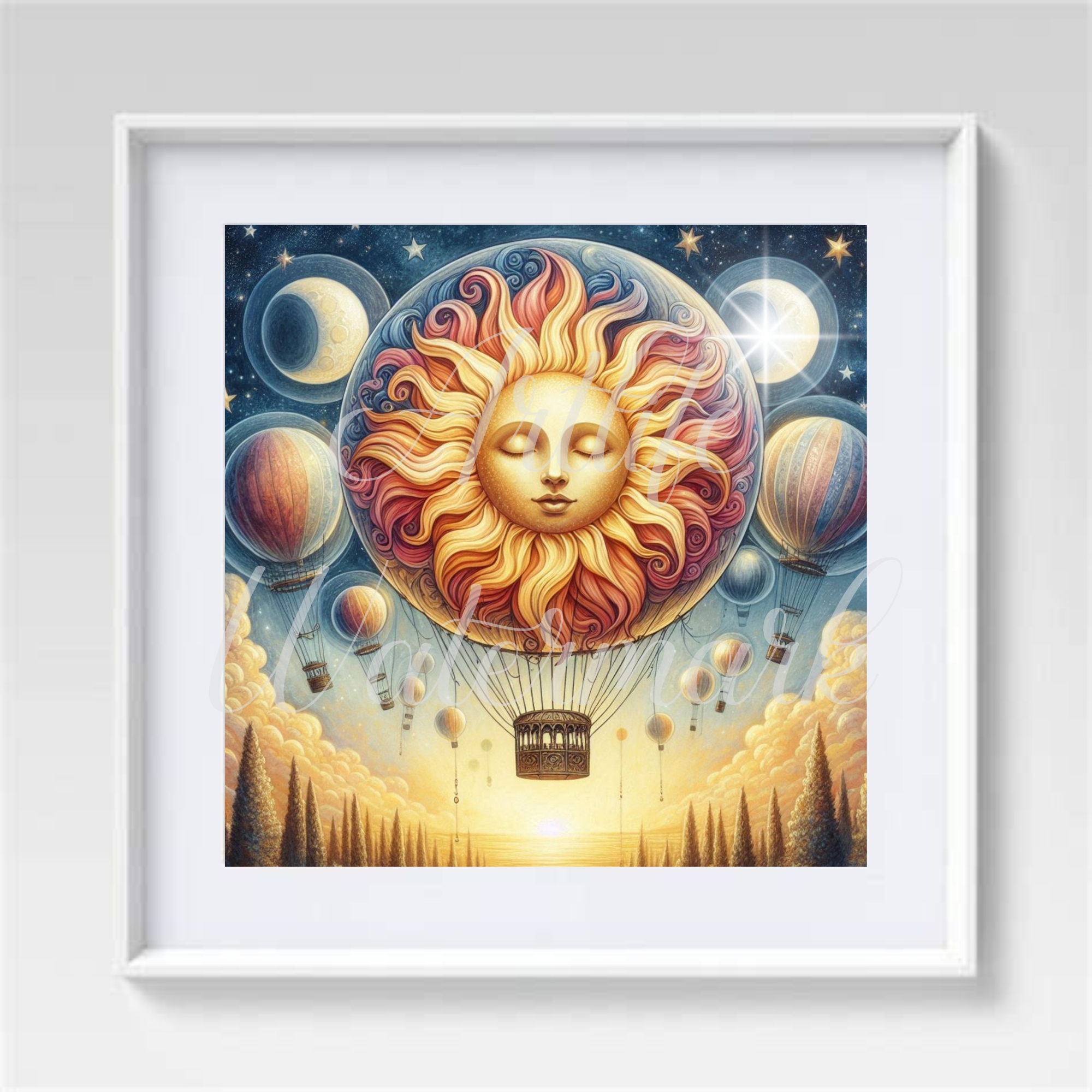 Celestial Balloon - 47 - Wall Art- Printable / Digital Download 20 x 20