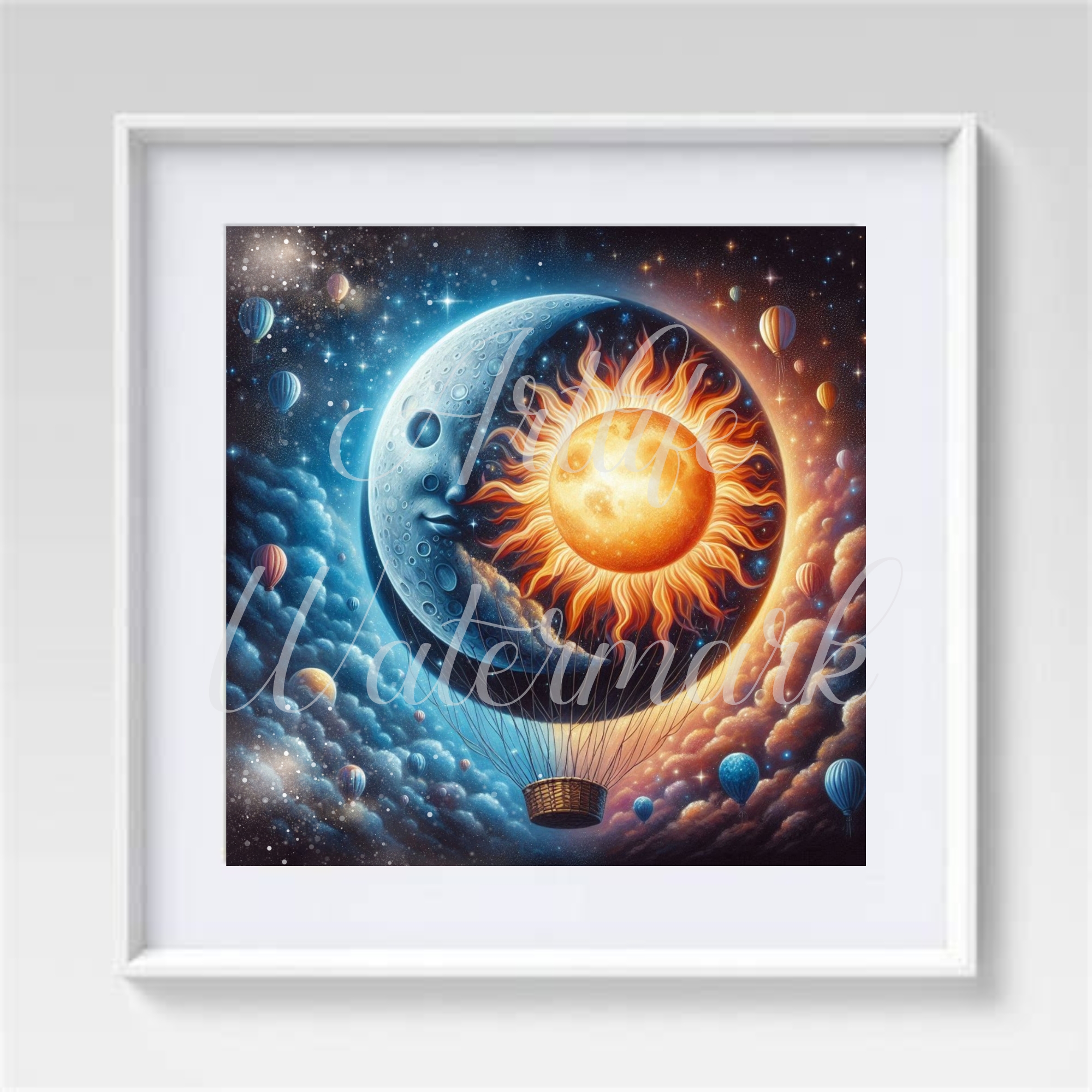 Celestial Balloon - 42 - Wall Art- Printable / Digital Download 20 x 20