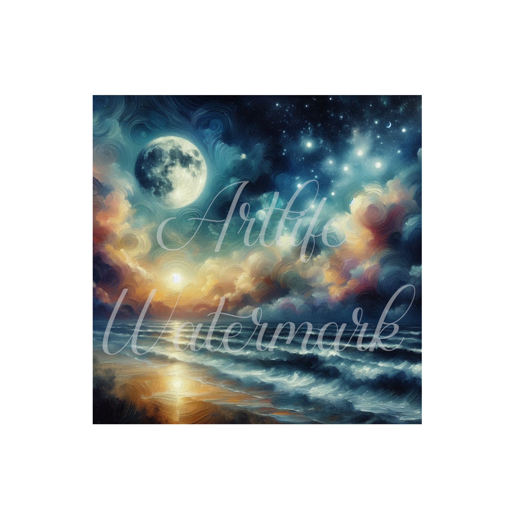 Moody Seascape 19 - Printable Wall Art -12 x12 (Frameless)