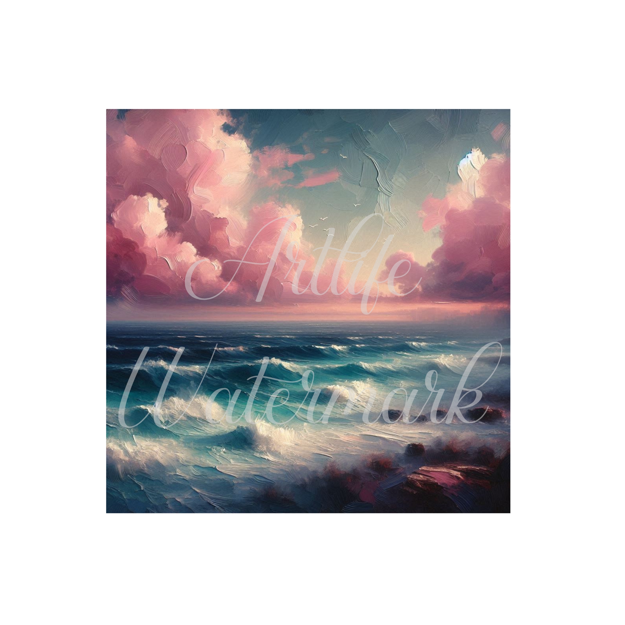 Moody Seascape 09 - Printable Wall Art -12 x12 (Frameless)