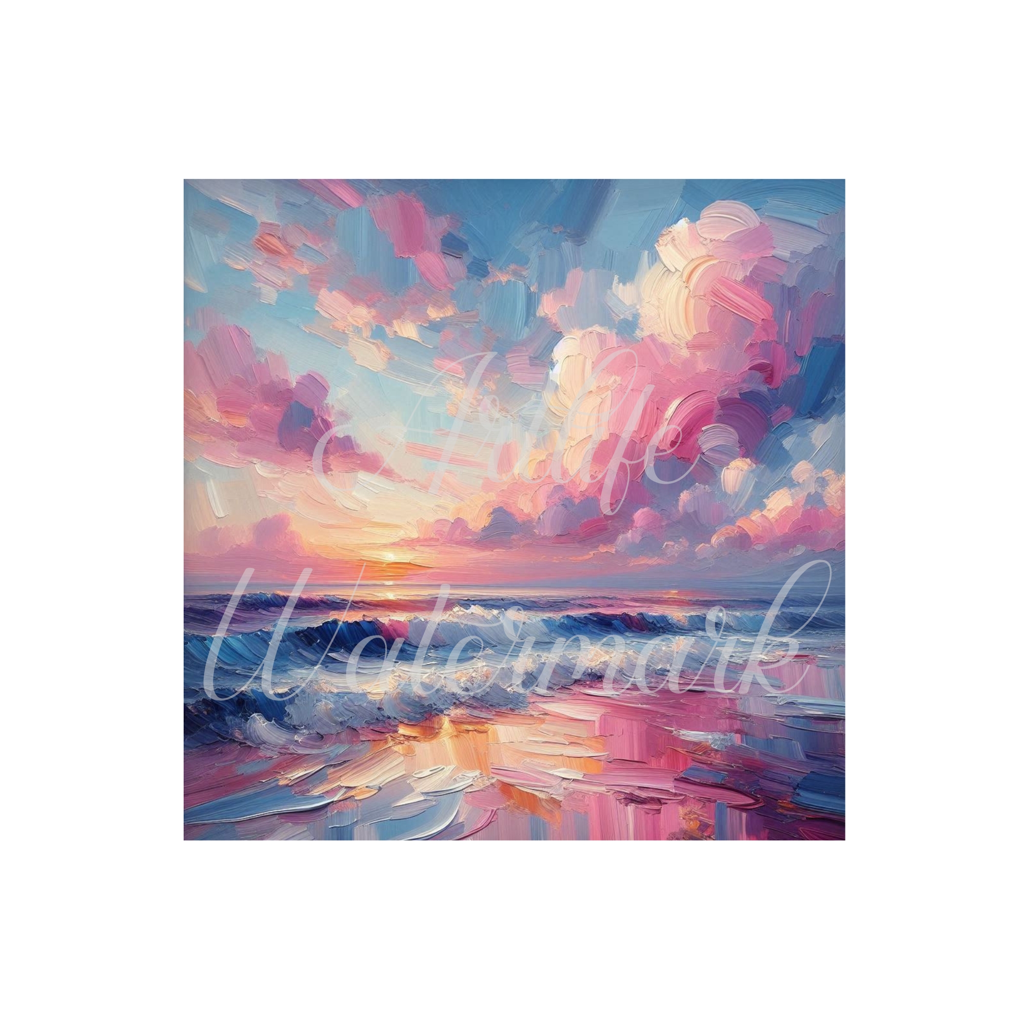 Moody Seascape 05 - Printable Wall Art -12 x12 (Frameless)