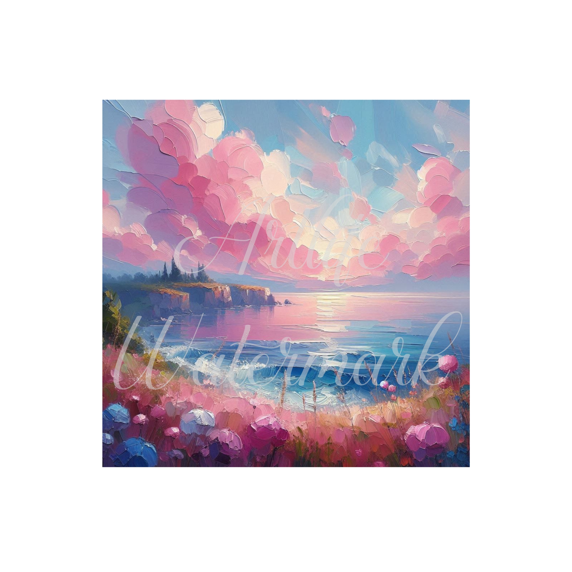 Moody Seascape 03 - Printable Wall Art -12 x12 (Frameless)