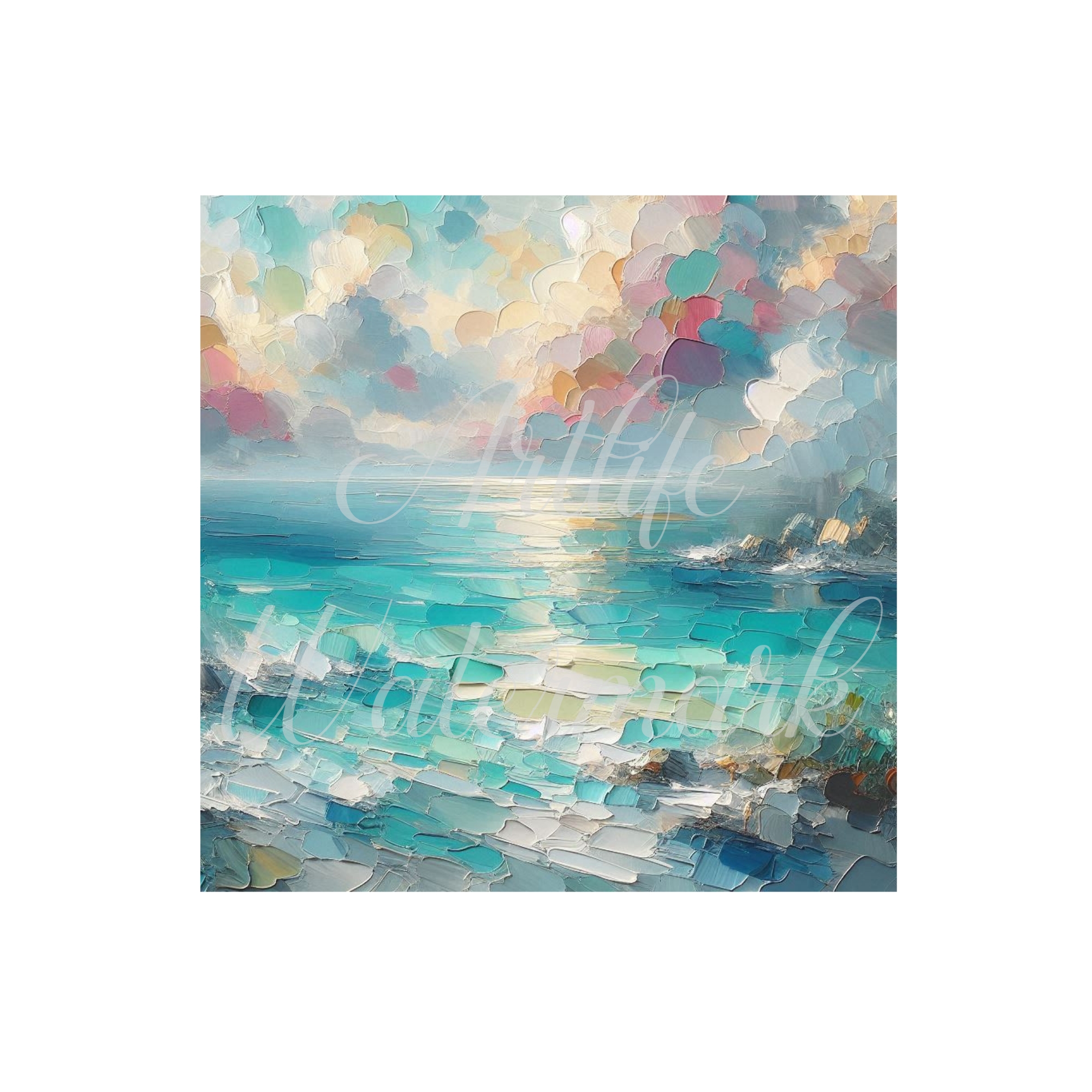 Moody Seascape 02 - Printable Wall Art -12 x12 (Frameless)