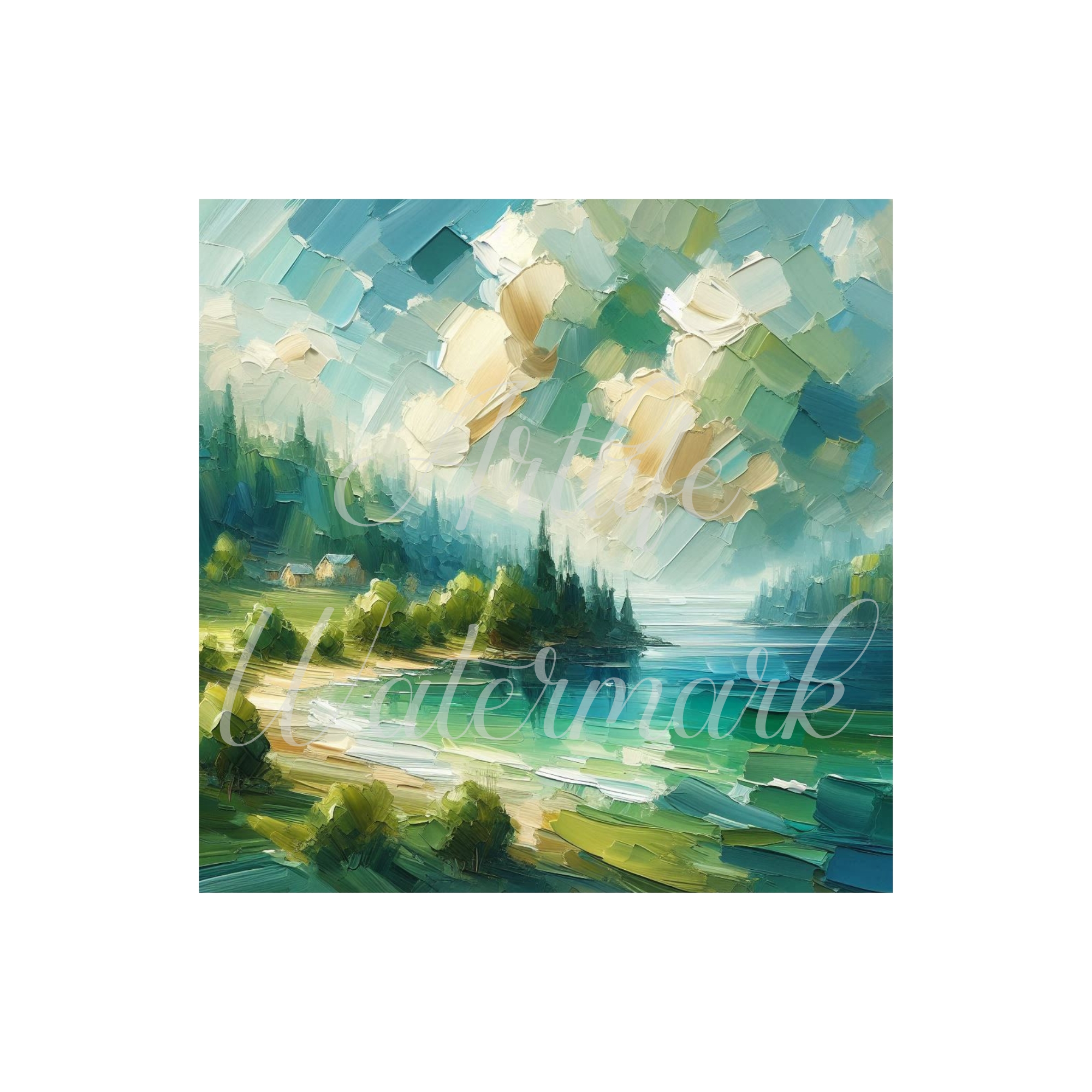 Moody Seascape 01 - Printable Wall Art -12 x12 (Frameless)