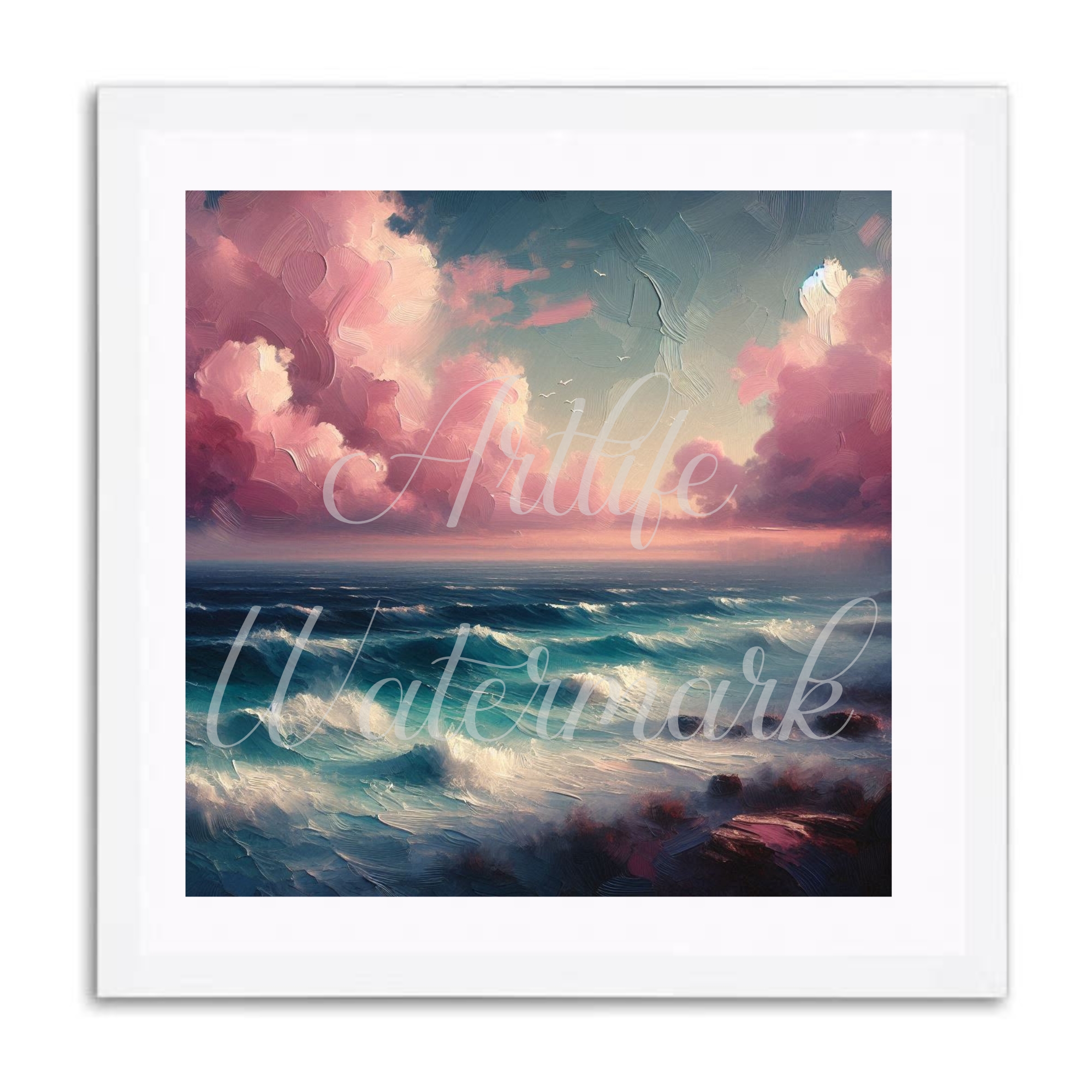 Moody Seascape 09 - Printable Wall Art -12 x12 (Frameless)