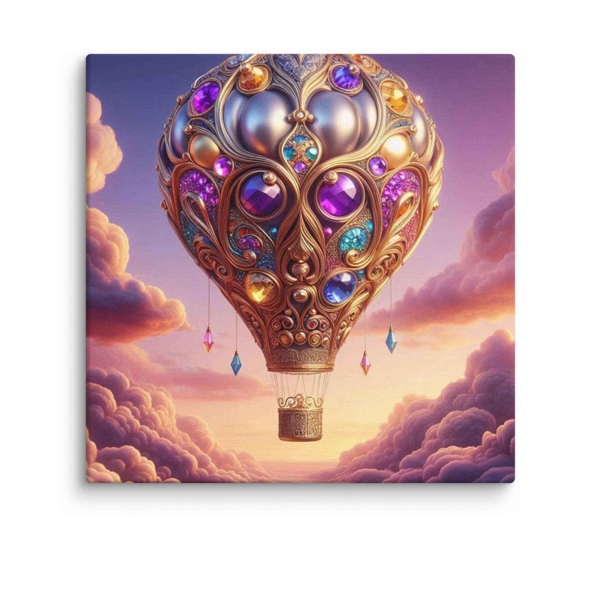Hot Air Balloon on Canvas -01 - 14 x 14 in.