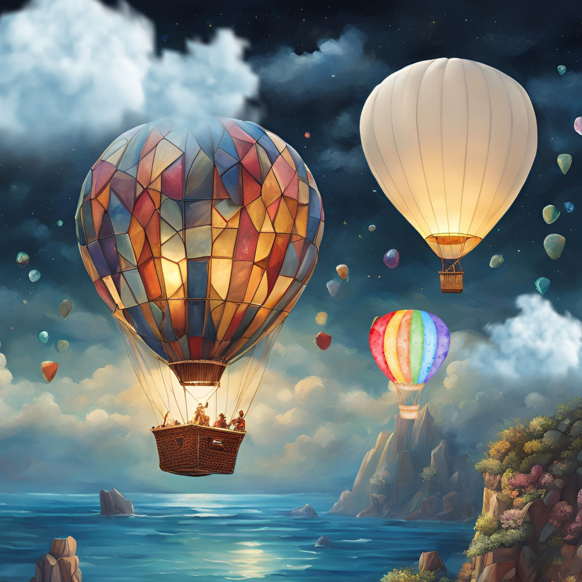 Stained Glass Hot Air Balloon
