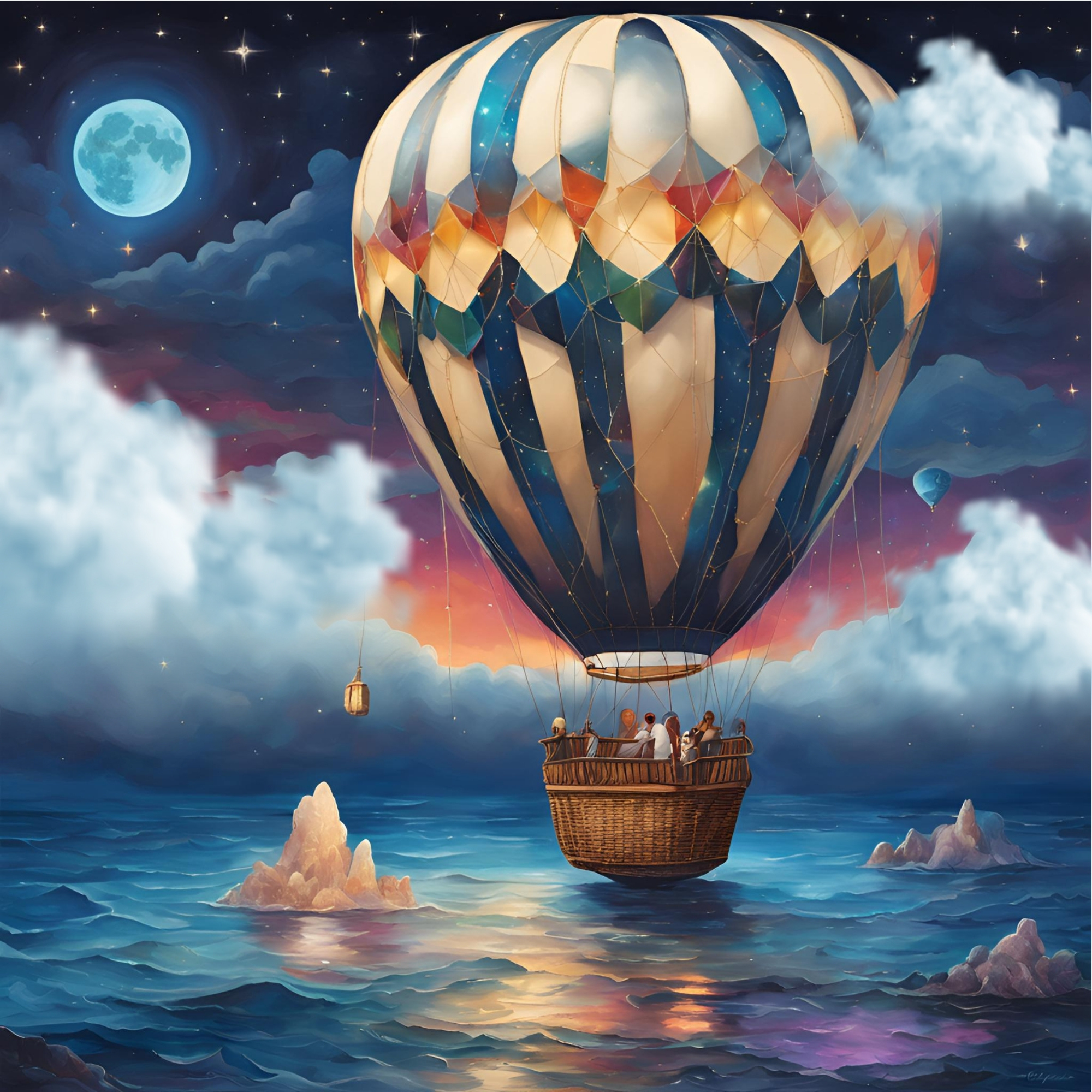 Vintage Hot Air Balloon Art Print